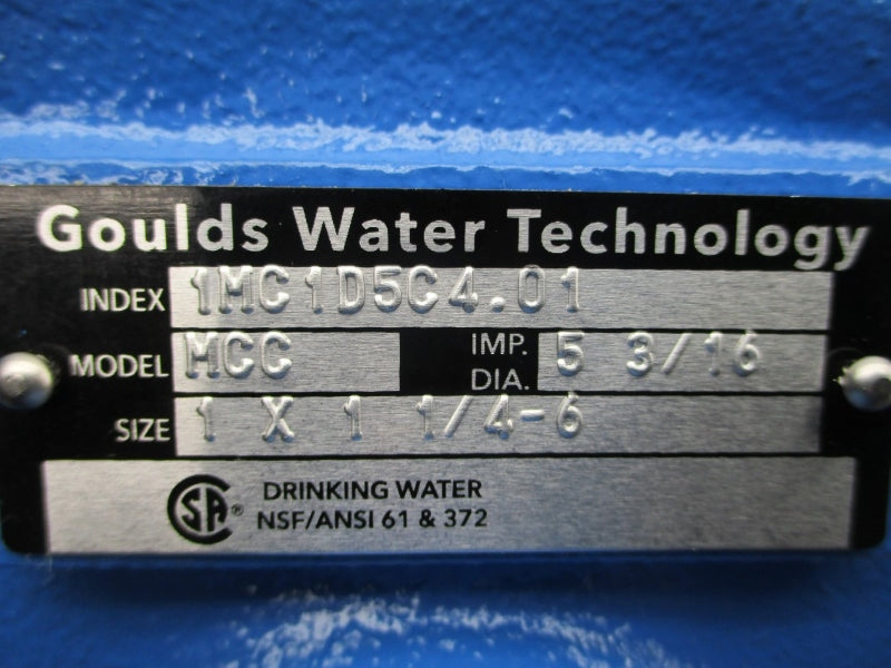 GOULDS WATER TECHNOLOGY 1MC1D5C4.01 W/ US MOTORS P63FWC-4361 208-230/460V 2.7-2.6/1.3A NSNP