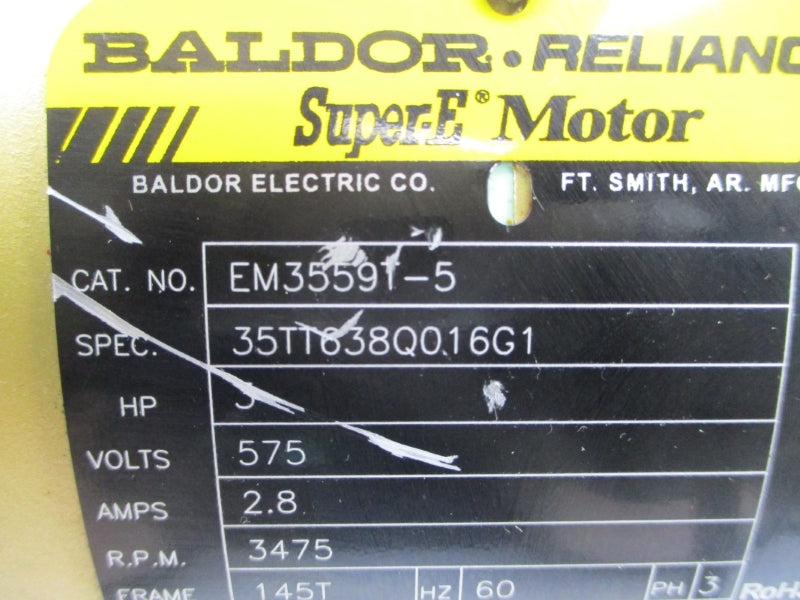 BALDOR EM3559T-5 575V 2.8A (AS PICTURED) NSNP