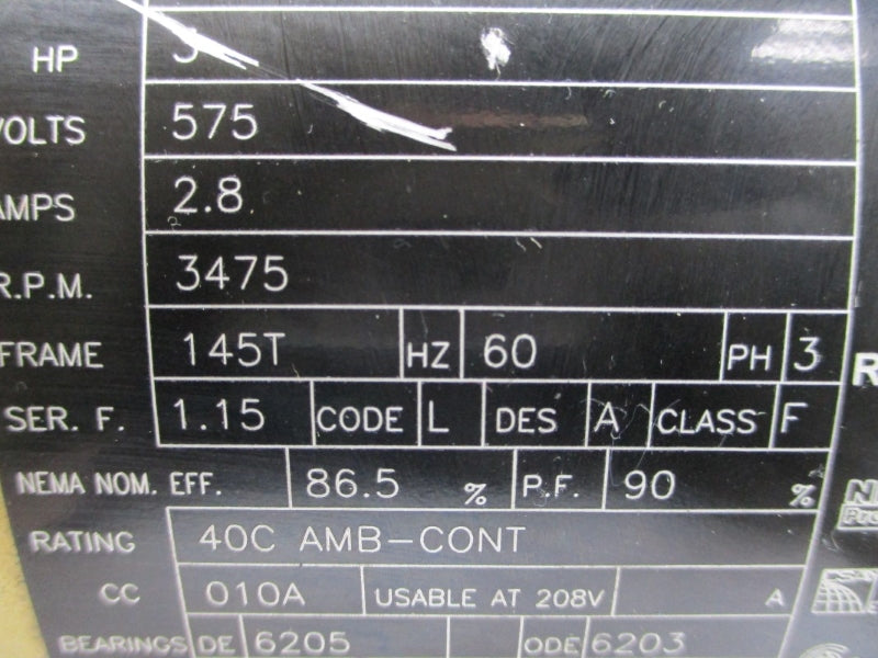 BALDOR EM3559T-5 575V 2.8A (AS PICTURED) NSNP