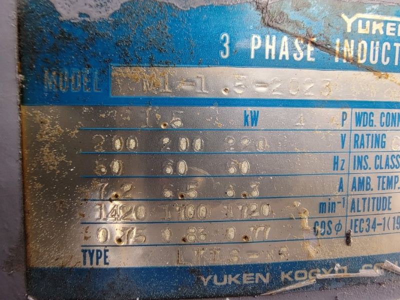 YUKEN M1-1.5-2023 200/220V 7.2/6.5/6.3A UNMP