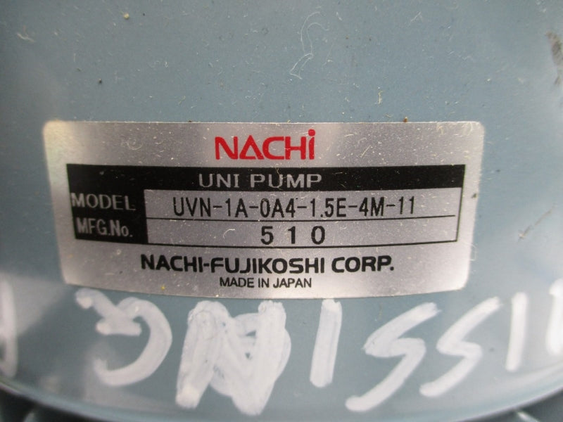 NACHI UVN-1A-0A4-1.5E-4M-11 220/230VAC 6.5/6.8/5.9A (AS PICTURED) NSNP