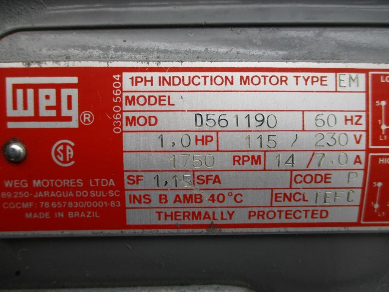 WEG D561190 115/230V 14/7.0A UNMP