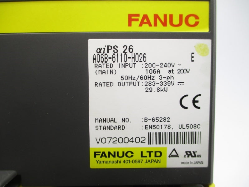 FANUC A06B-6110-H026 200-240V 106A NSNP