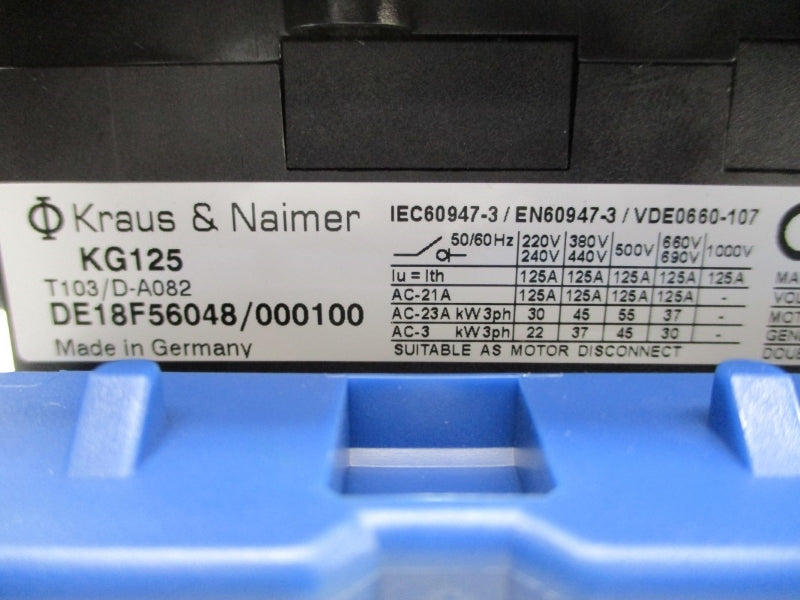 KRAUS&NAIMER KG125.T103/D-A082.E 1000V 125A NSMP