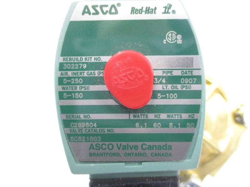 ASCO SC8210G3 110/120V 5-250PSI 3/4" NSMP