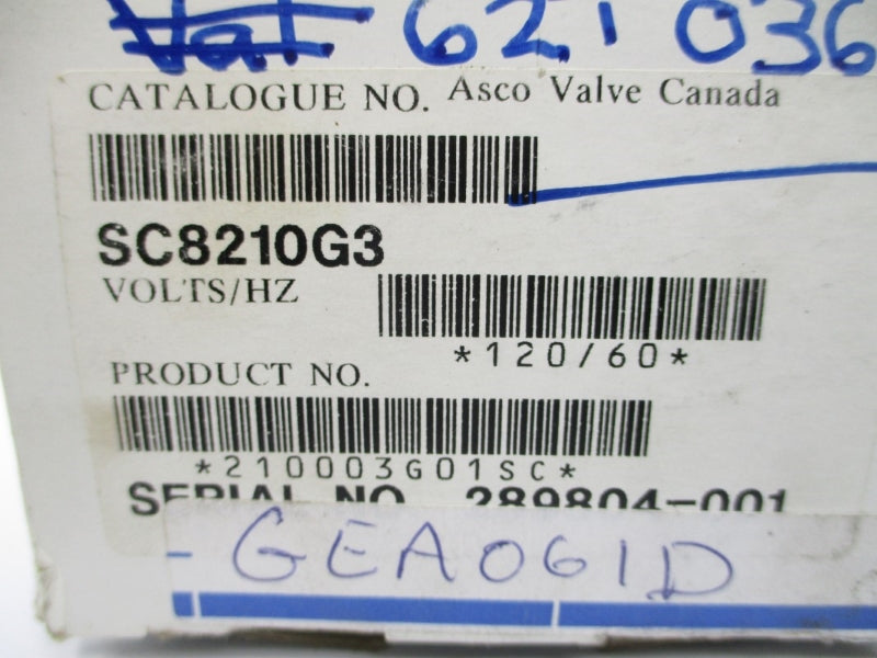 ASCO SC8210G3 110/120V 5-250PSI 3/4" NSMP