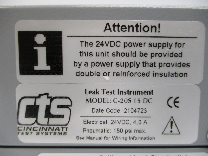CTS C-20S15DC 24VDC 4.0A 150PSI NSNP