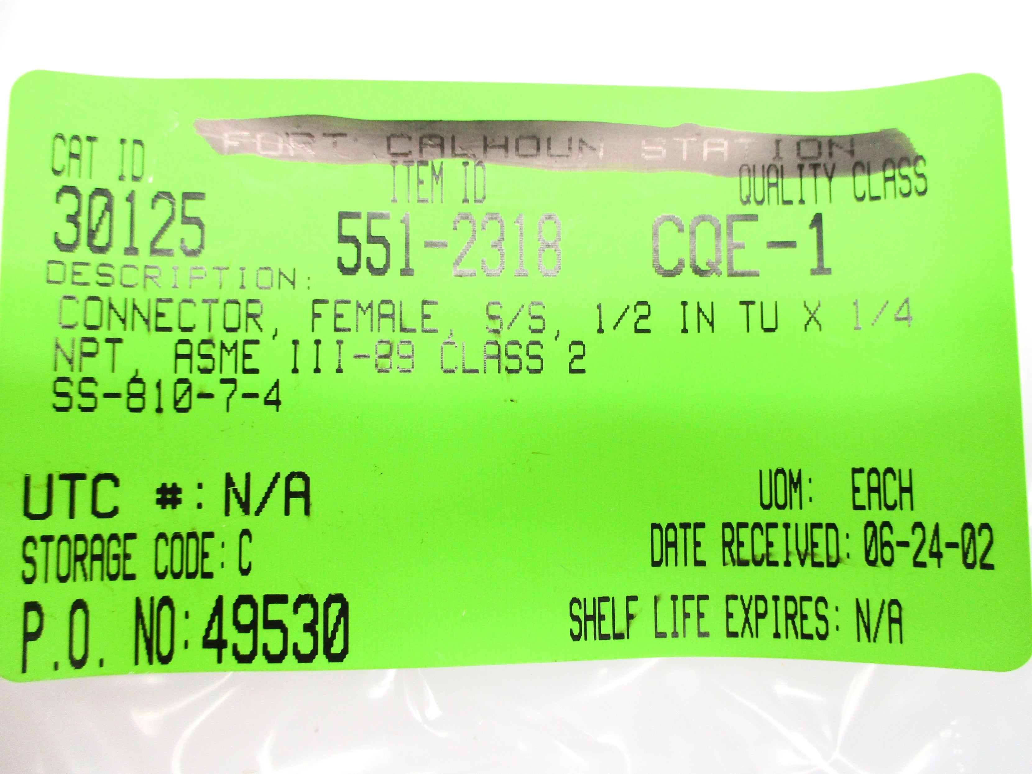 SWAGELOK SS-810-7-4 NSNP