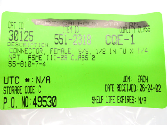 SWAGELOK SS-810-7-4 NSNP