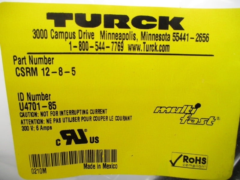 TURCK CSRM12-8-5 U4701-85 300V 6A NSMP