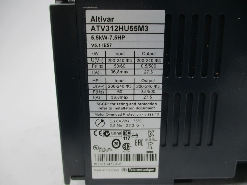 SCHNEIDER ELECTRIC ATV312HU55M3 200-240V NSMP