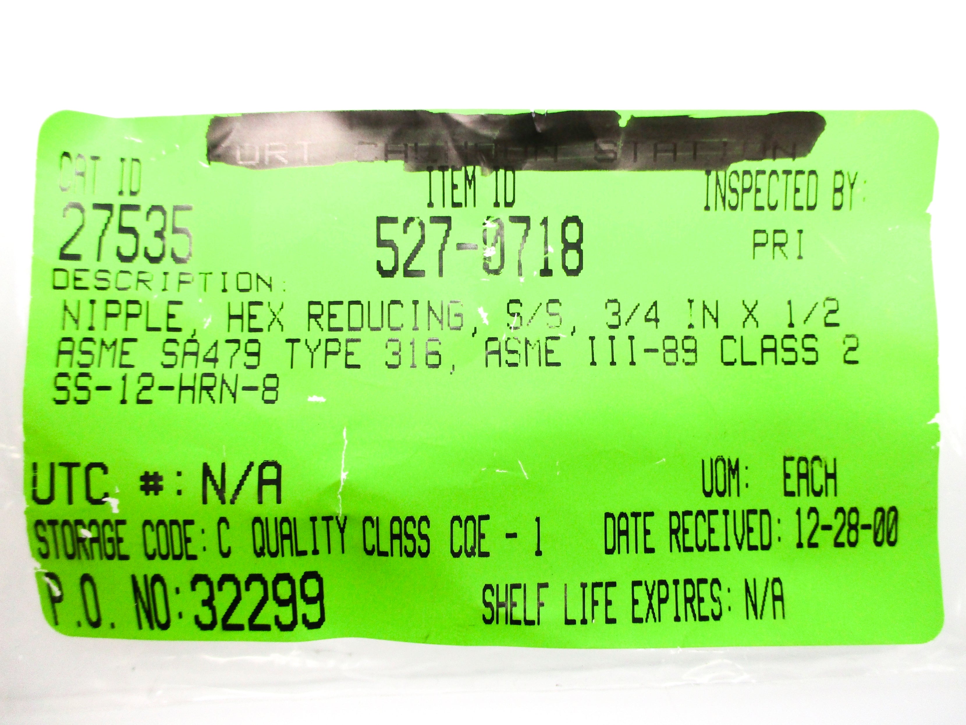 SWAGELOK SS-12-HRN-8 NSNP