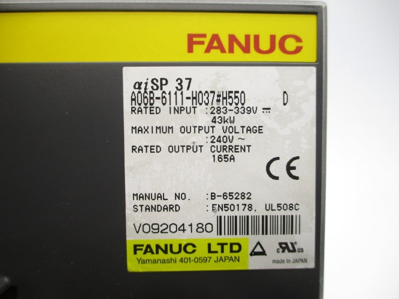 FANUC A06B-6111-H037#H550 283-339V 165A NSNP