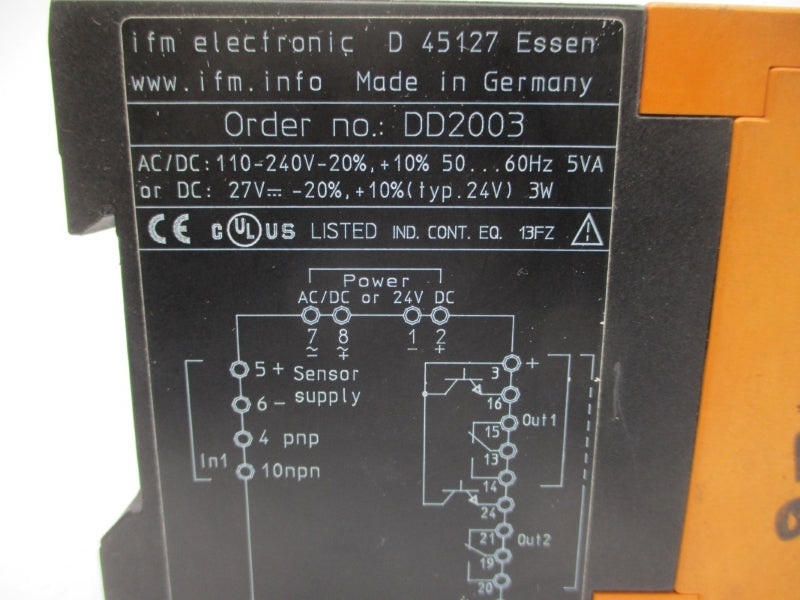 IFM EFECTOR DD2003 FR-1 110-240VAC/DC NSNP