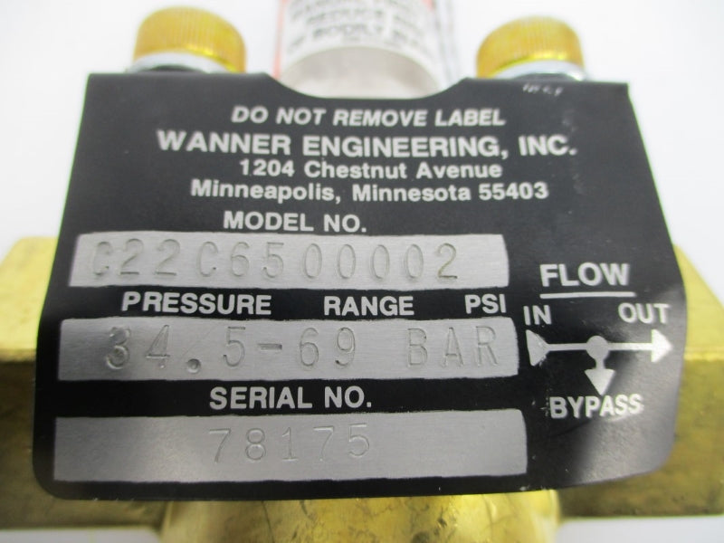 WANNER ENGINEERING C22C6500002 34.5-69PSI NSNP