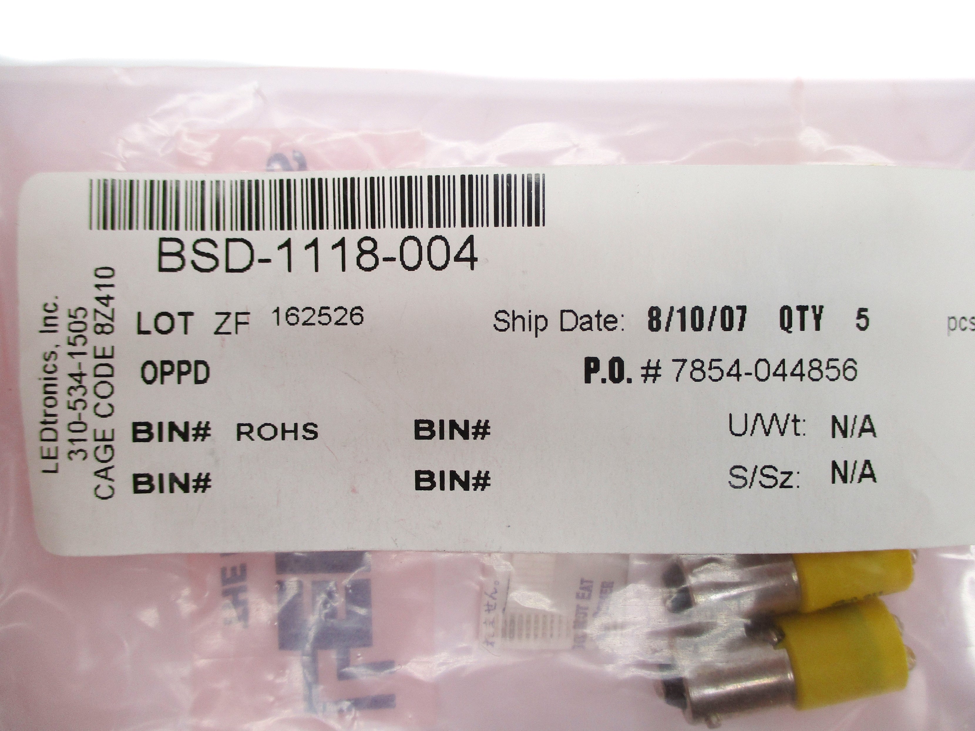 LEDTRONICS BSD-1118-004 (PKG OF 5) NSMP