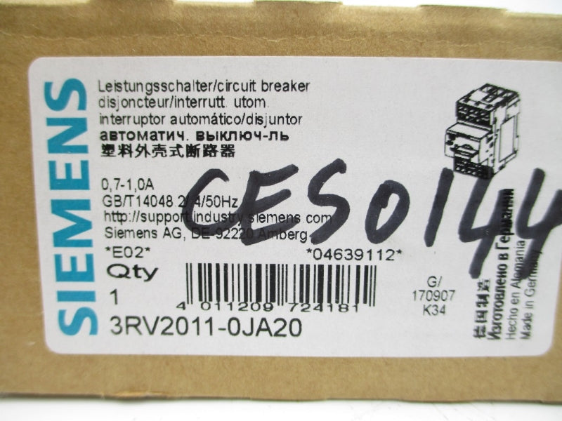SIEMENS 3RV2011-0JA20 0.7-1.0A NSMP