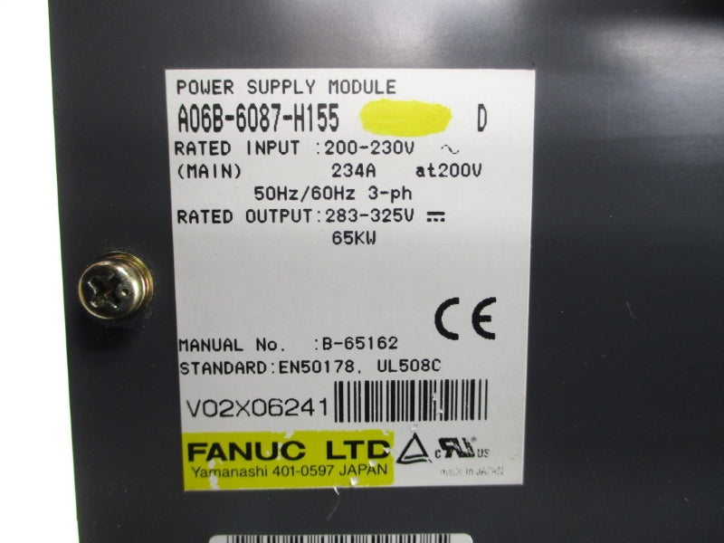 FANUC A06B-6087-H155 200-230V 234A UNMP