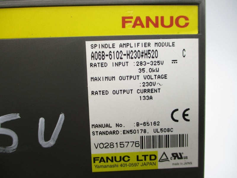 FANUC A06B-6102-H230#H520 283-325V 133A UNMP