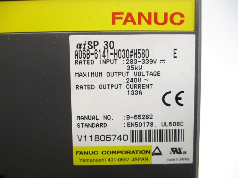 FANUC A06B-6141-H030#H580 283-339V 133A UNMP