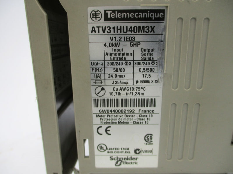 TELEMECANIQUE ATV31HU40M3X 200/240V 24.0A UNMP