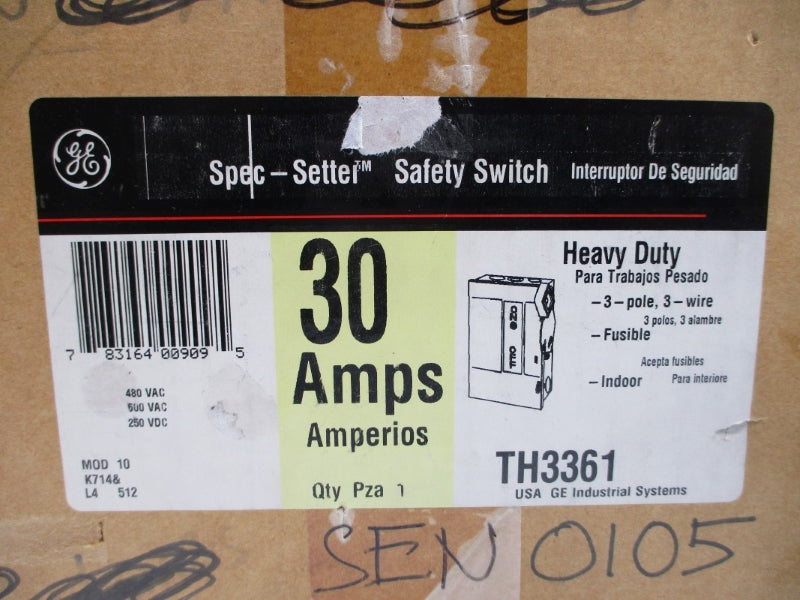 GENERAL ELECTRIC TH3361 600VAC 30A NSMP