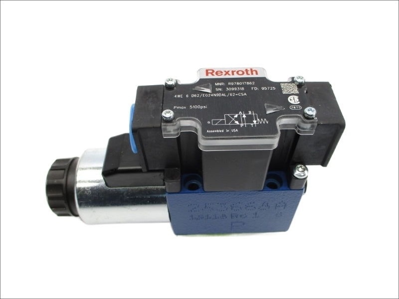 REXROTH 4WE6D62/EG24N9DAL/62=CSA R978017862 24VDC 1.25A 5100PSI NSNP