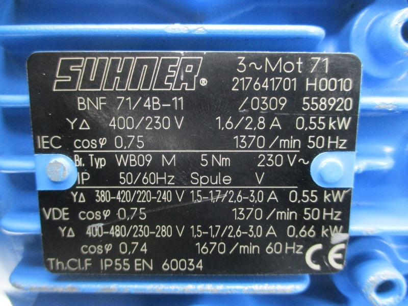 SUHNER BNF71/4B-11/0309 400/230V 1.6/2.8A NSNP