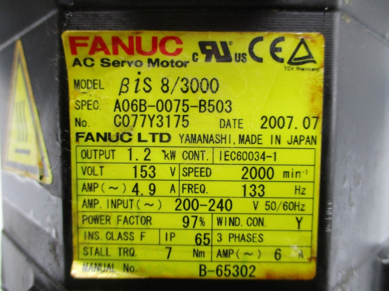 FANUC A06B-0075-B503 153V 6A UNMP