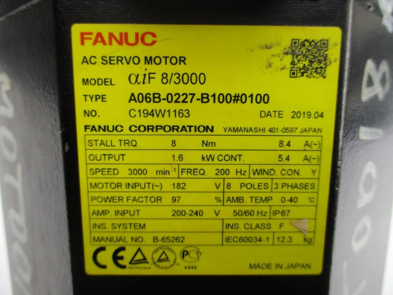 FANUC A06B-0227-B100#0100 182V 8.4A UNMP