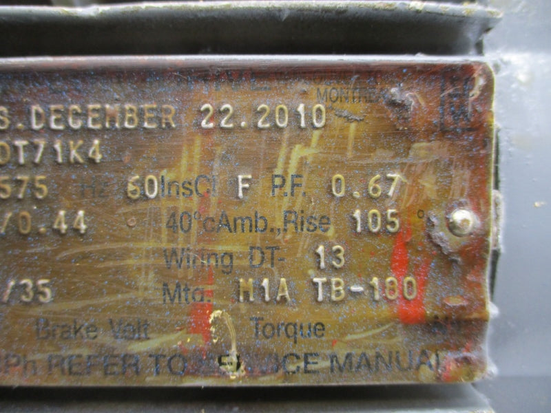 SEW EURODRIVE WA20DT71K4 330/575V 0.82/0.44A UNMP