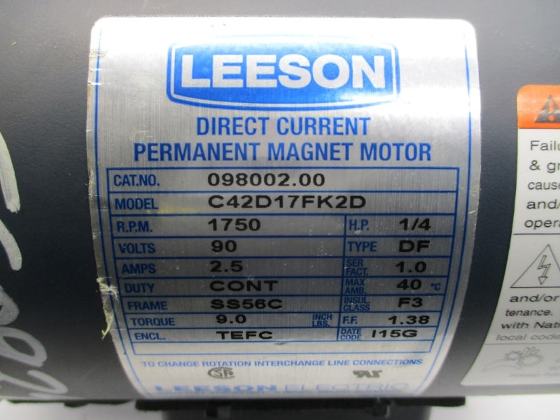 LEESON ELECTRIC 098002.00 90V 2.5A NSNP