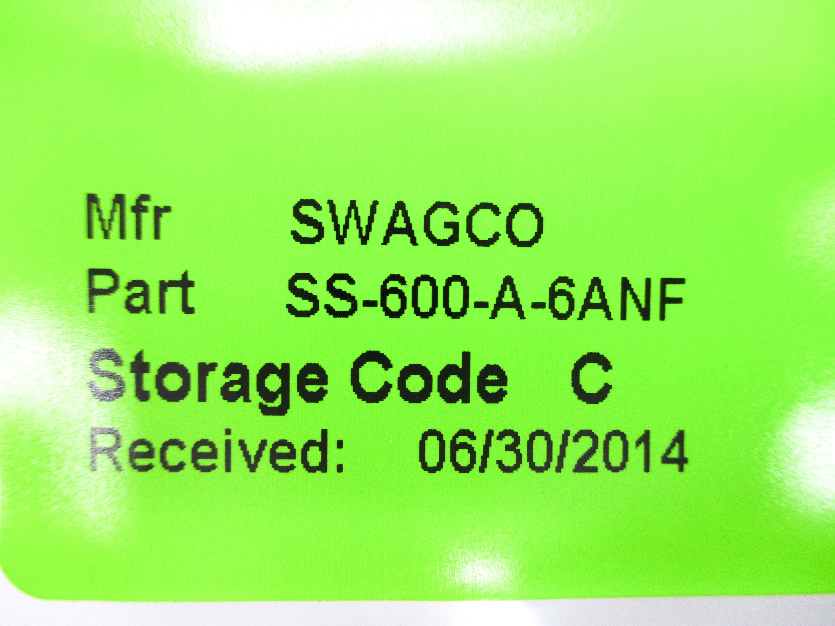 SWAGELOK SS-600-A-6ANF NSNP
