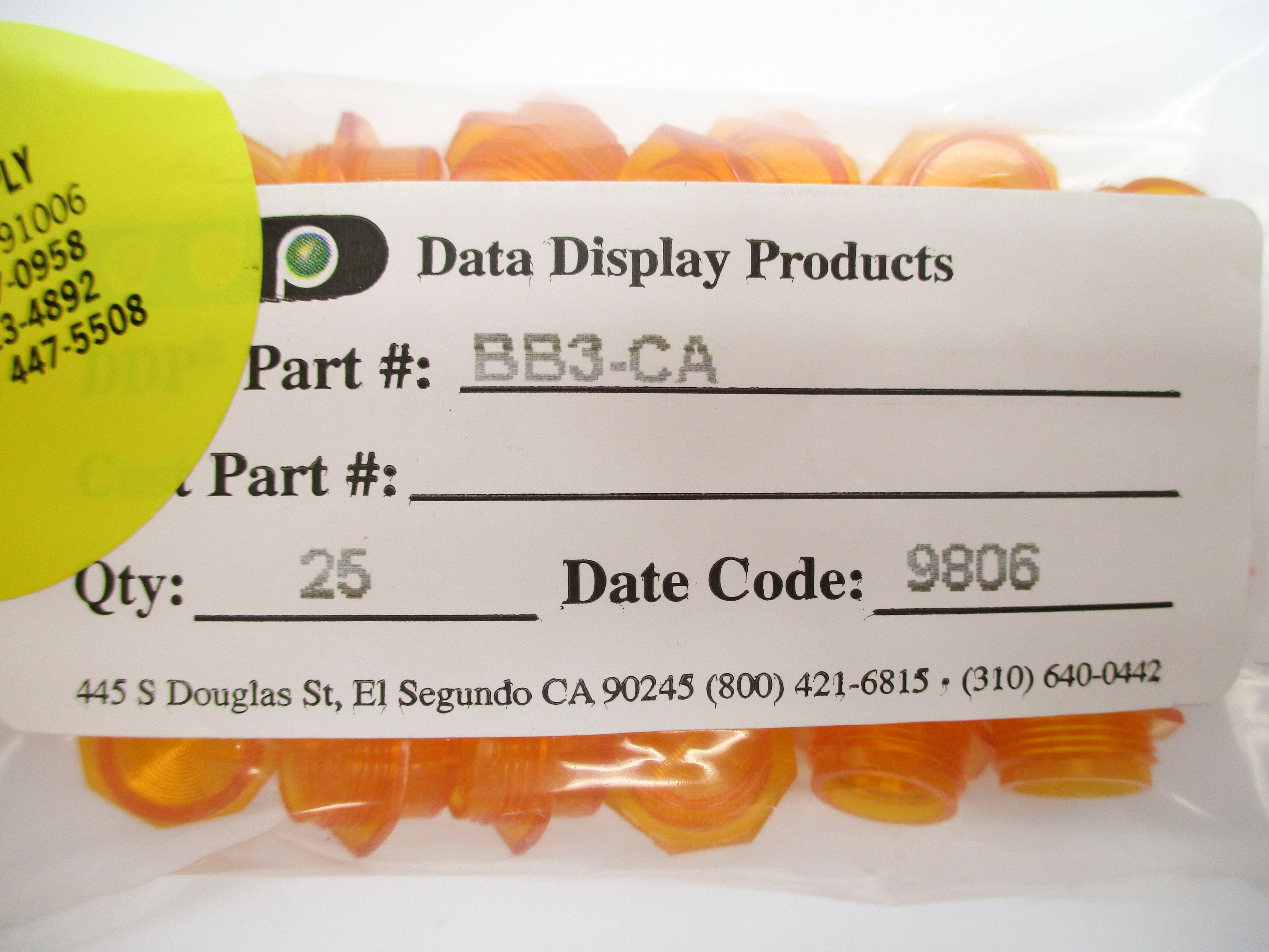 DATA DISPLAY PRODUCTS BB3-CA (PKG OF 25) NSMP