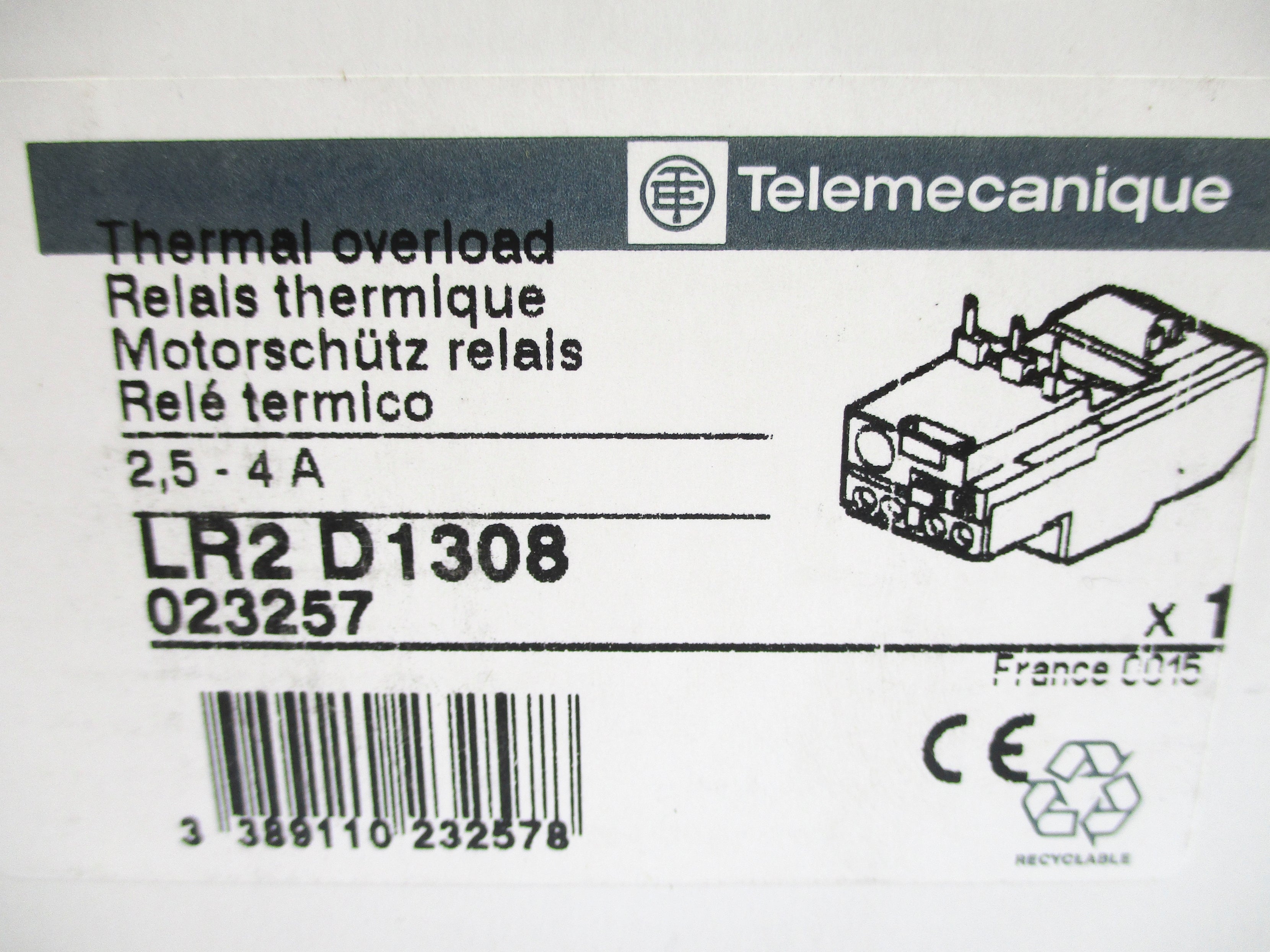 TELEMECANIQUE LR2D1308 2.5-4A NSFS