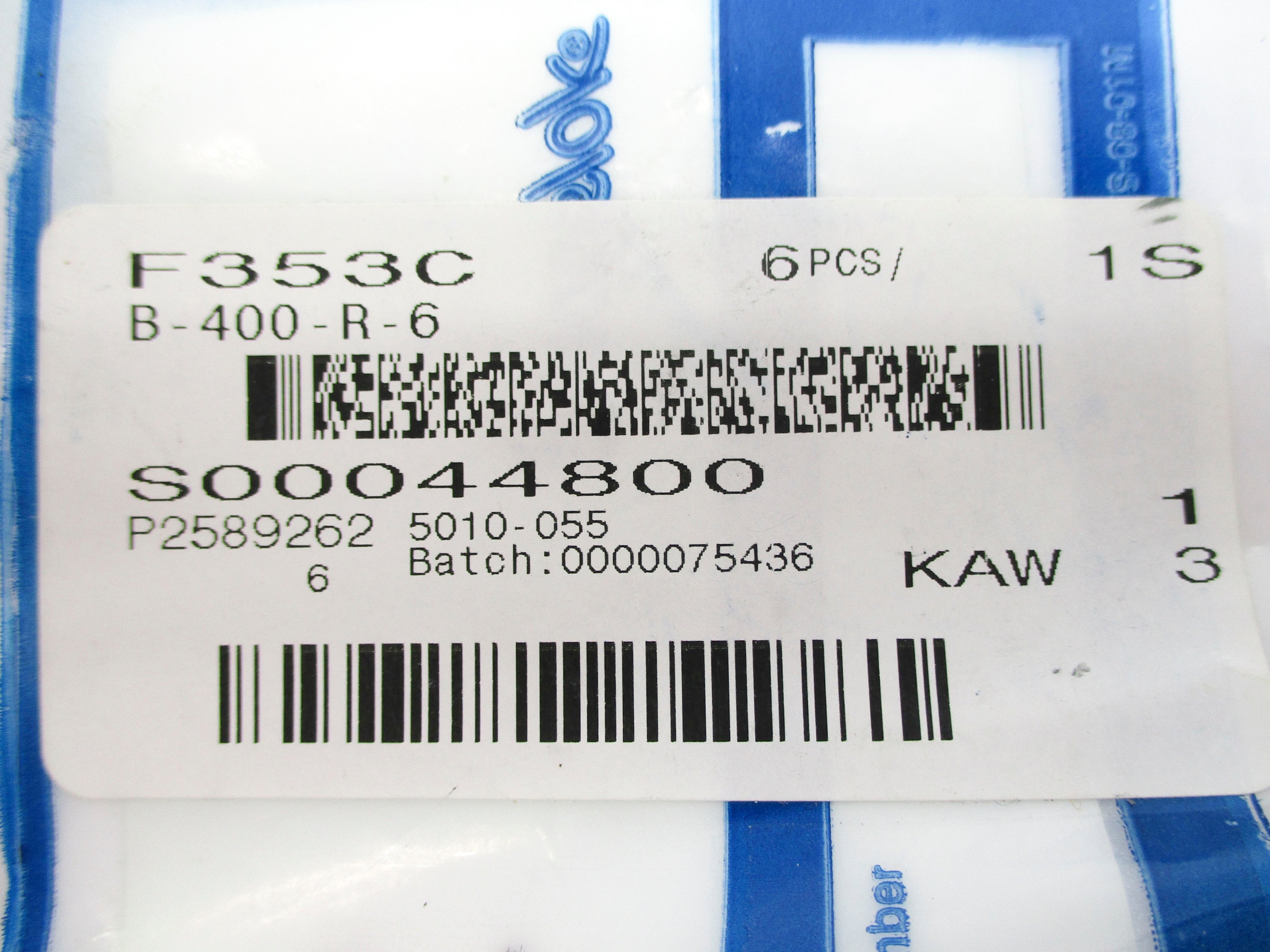 SWAGELOK B-400-R-6 (PKG OF 6) NSMP