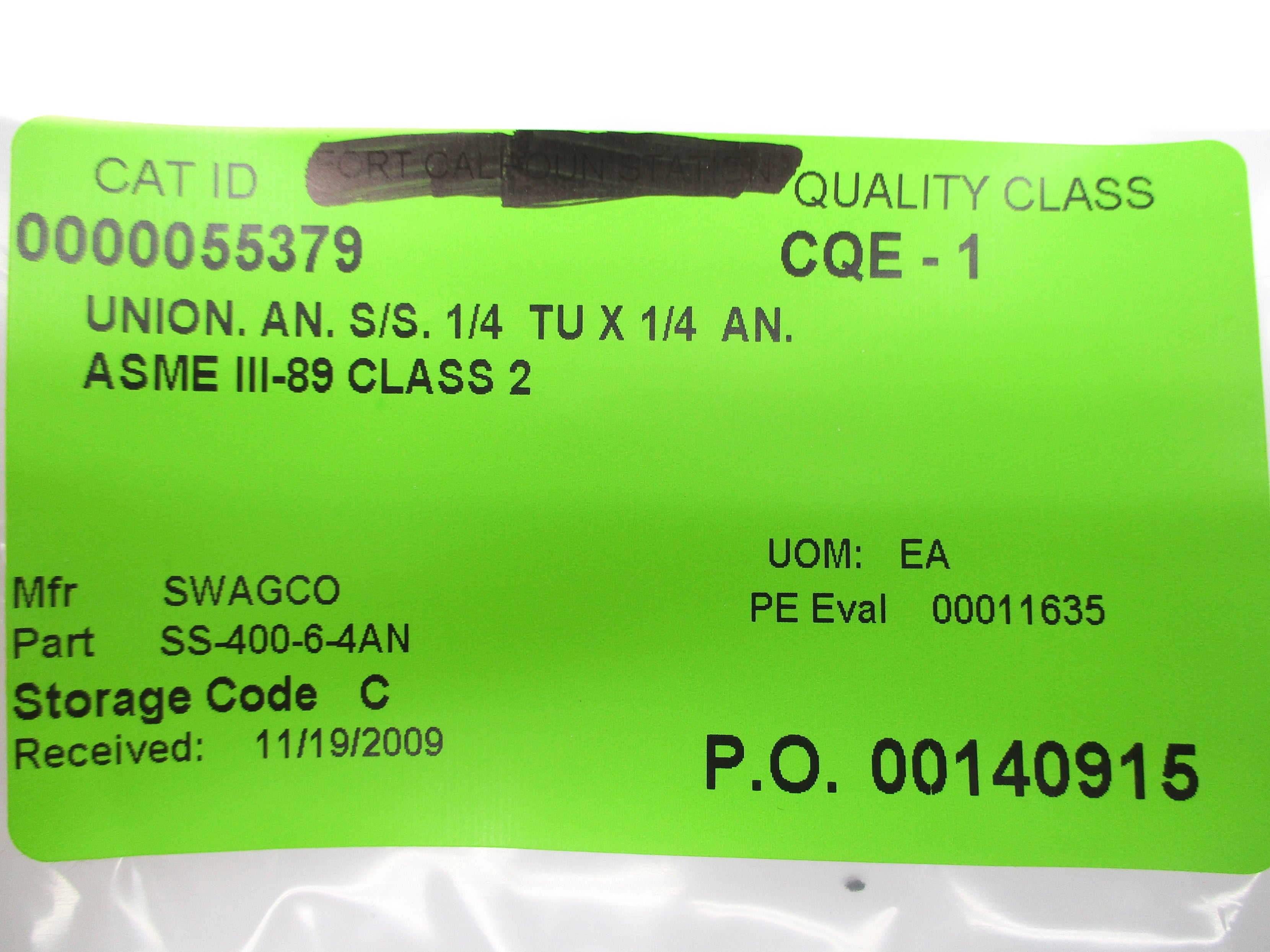 SWAGELOK SS-400-6-4AN NSNP