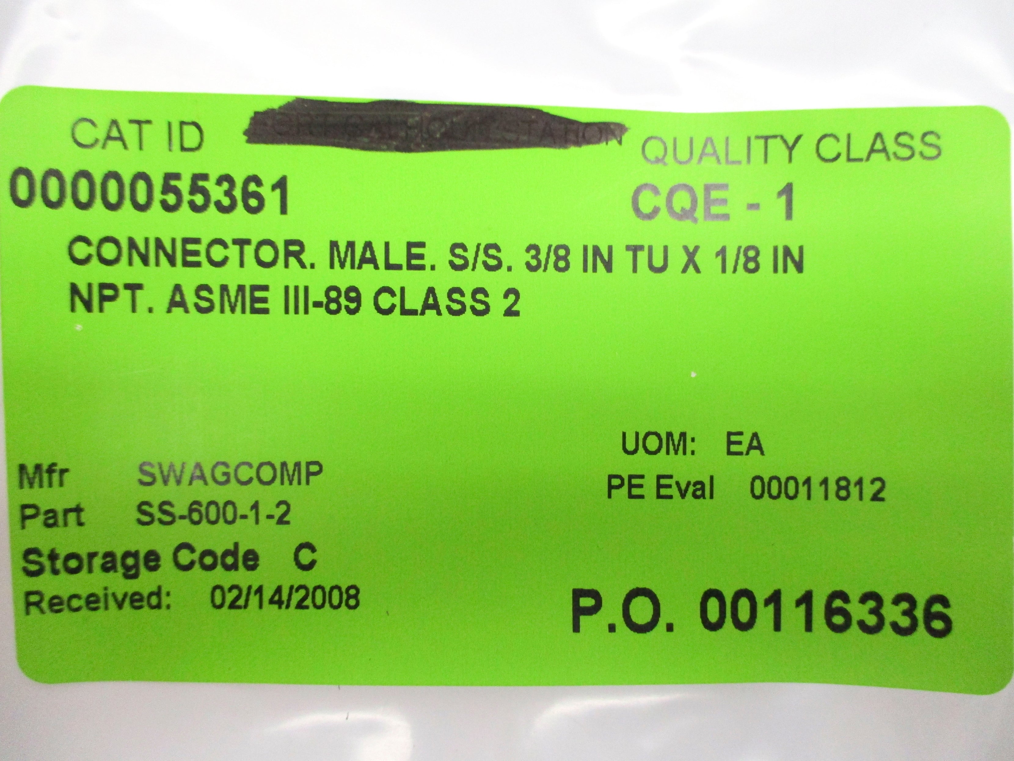 SWAGELOK SS-600-1-2 NSNP