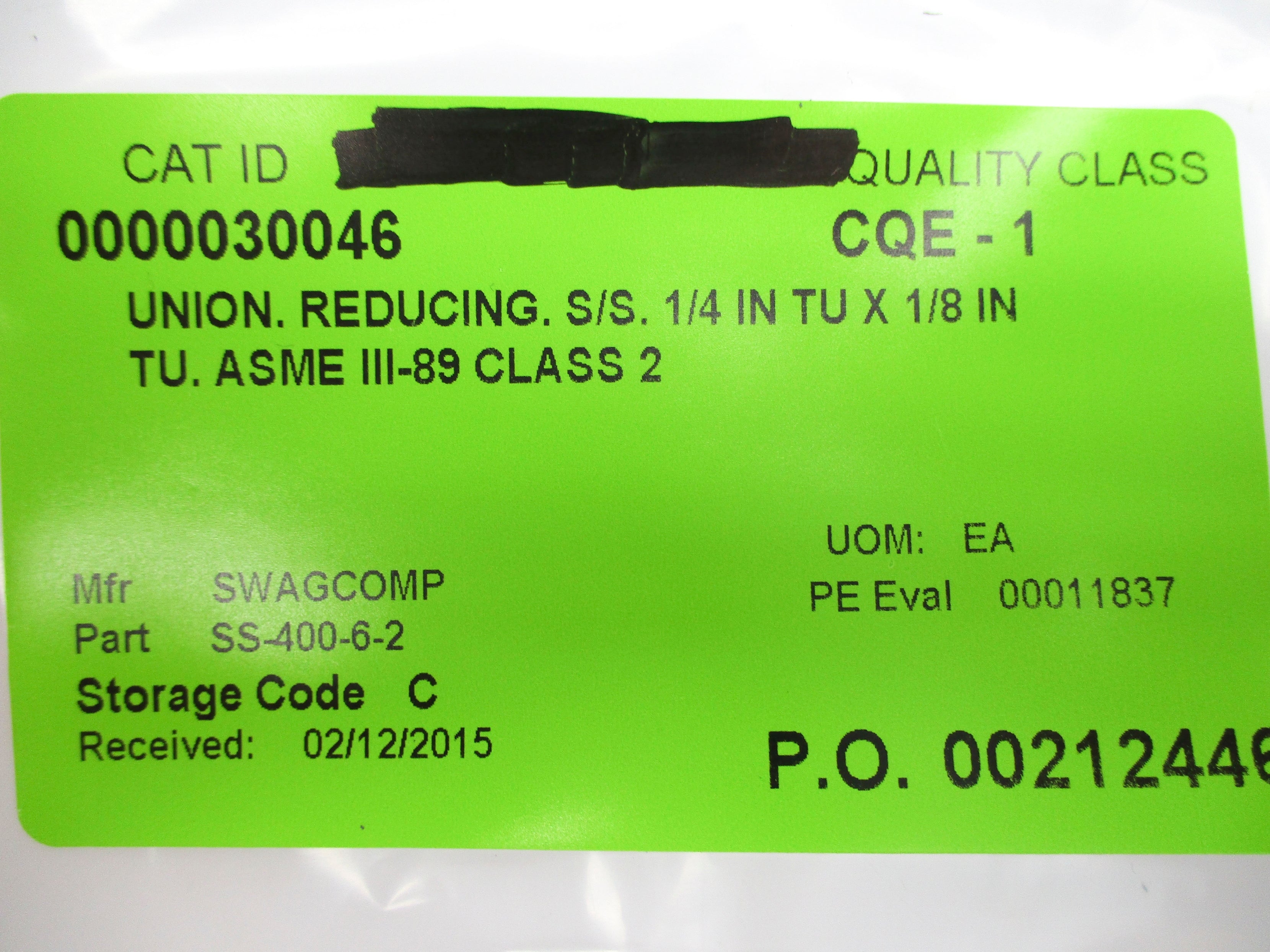 SWAGELOK SS-400-6-2 NSNP