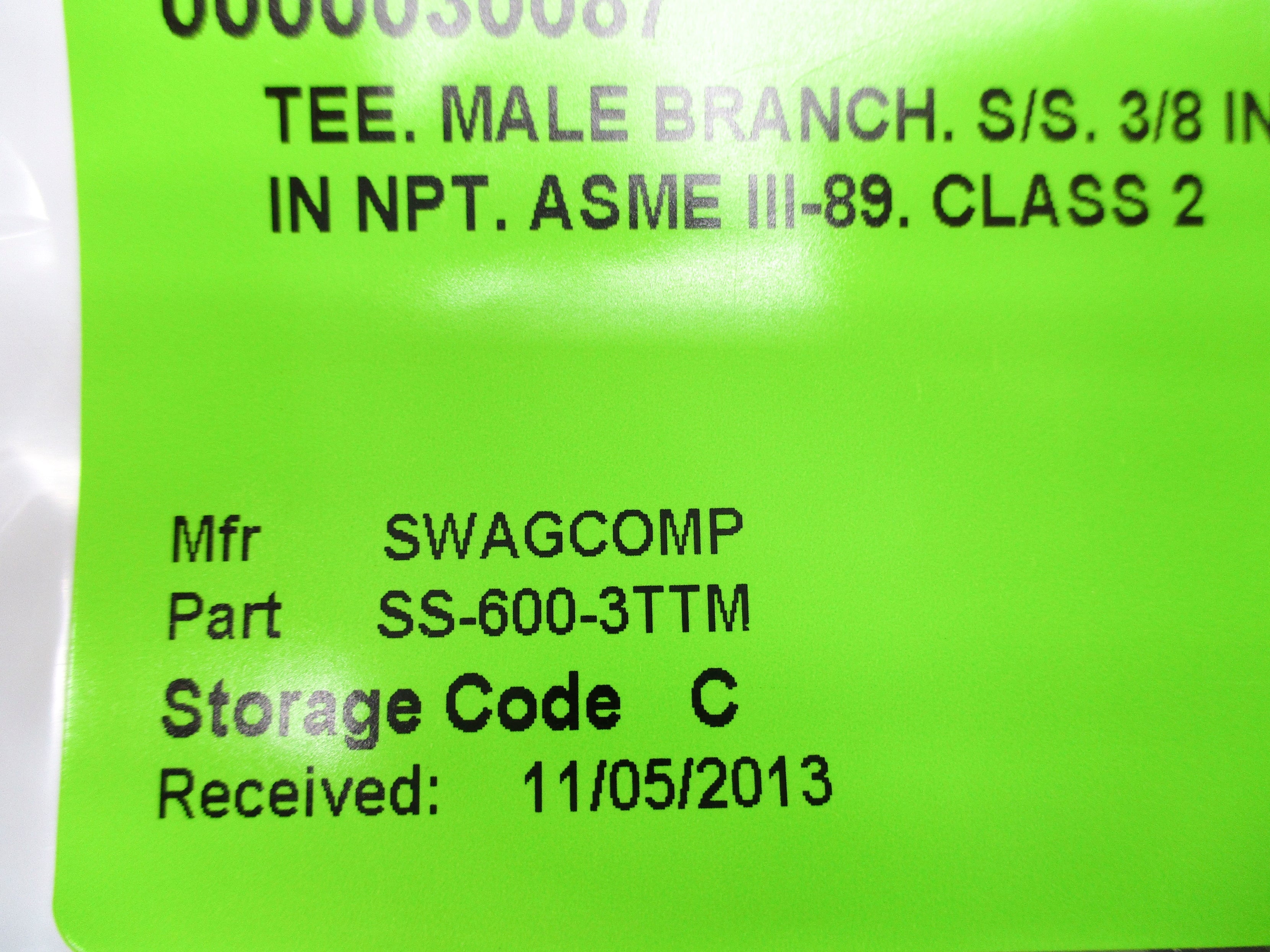 SWAGELOK SS-600-3TTM NSNP