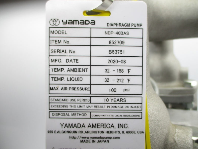 YAMADA NDP-40BAS 852709 100PSI 32-212'F NSNP