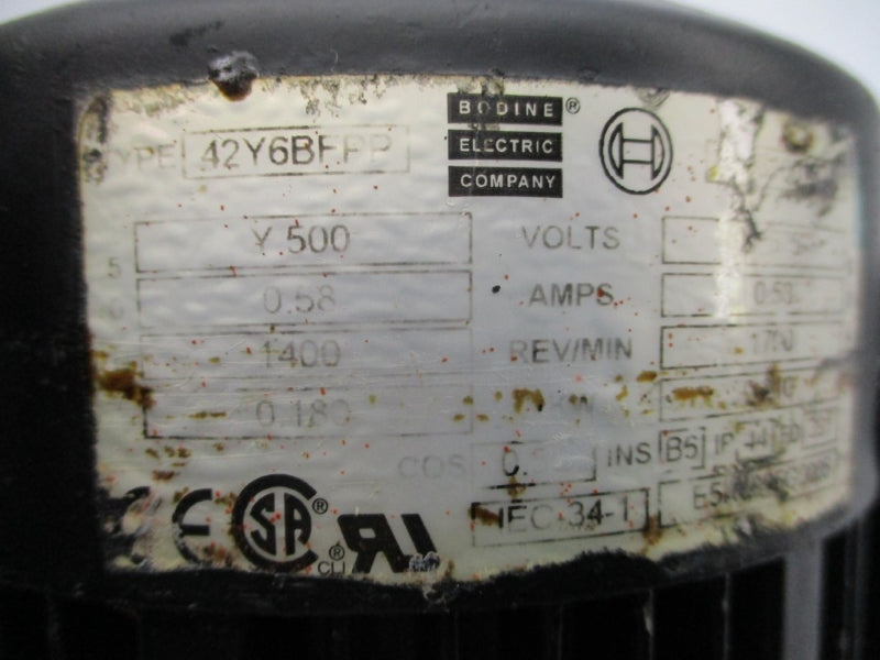BODINE ELECTRIC 42Y6BFPP 500V 0.58A UNMP
