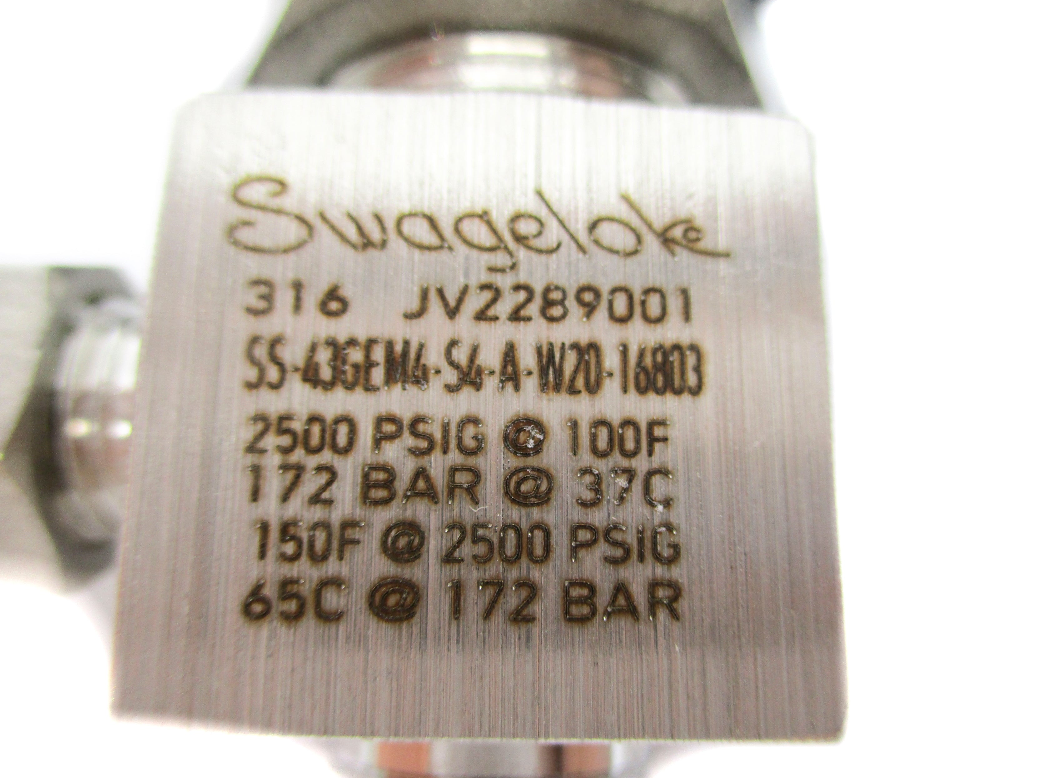 SWAGELOK SS-43GEM4-S4-A-W20-16803 2500PSIG NSNP
