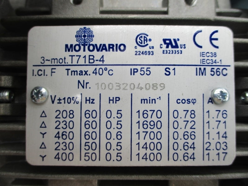 MOTOVARIO T71B-4 1003204089 460V 1.4A NSNP