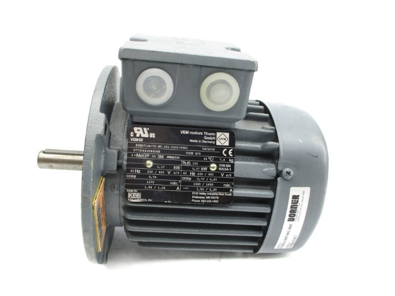 KEB VEM MOTORS KPER71G4/05.MV.301-5300/8382 230/460V 1.65/0.97A NSNP