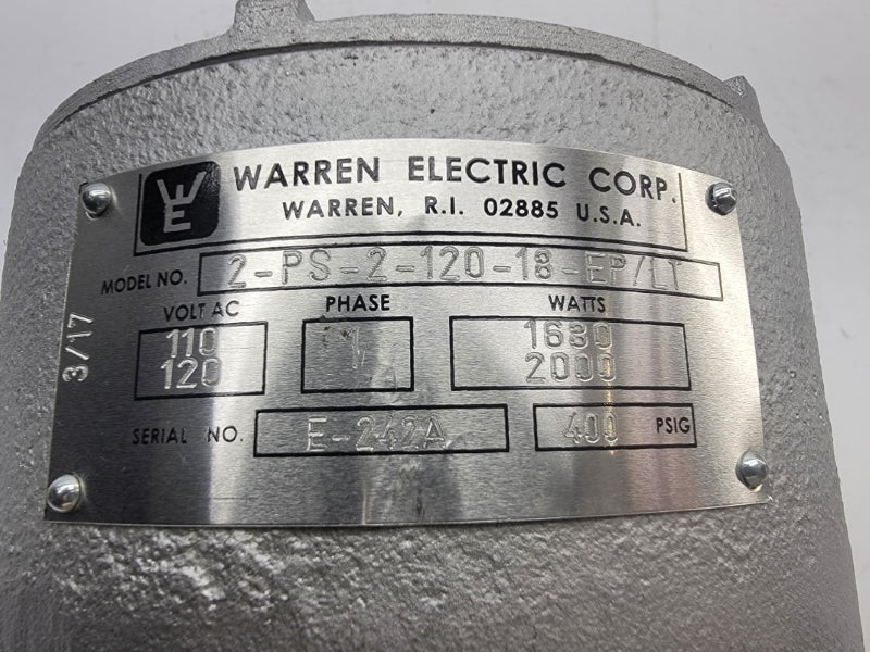 WARREN ELECTRIC 2-PS-2-120-18-EP/LT 110/120VAC 400PSI NSNP
