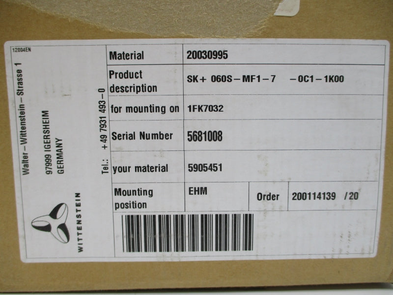 WITTENSTEIN SK+060S-MF1-7-0C1-1K00 5905451 NSMP