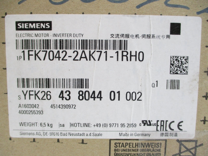 SIEMENS 1FK7042-2AK71-1RH0 24VDC 4.4/2.5A NSMP