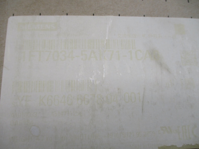 SIEMENS 1FT7034-5AK71-1CA0 294V 2.1/2.7A NSMP