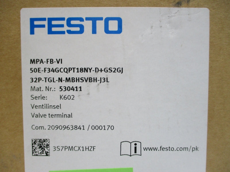 FESTO MPA-FB-VI-50E-F34GCQPT18NY-D+GS2GJ-32P-TGL-N-MBHSVBH-J3L 530411 NSMP